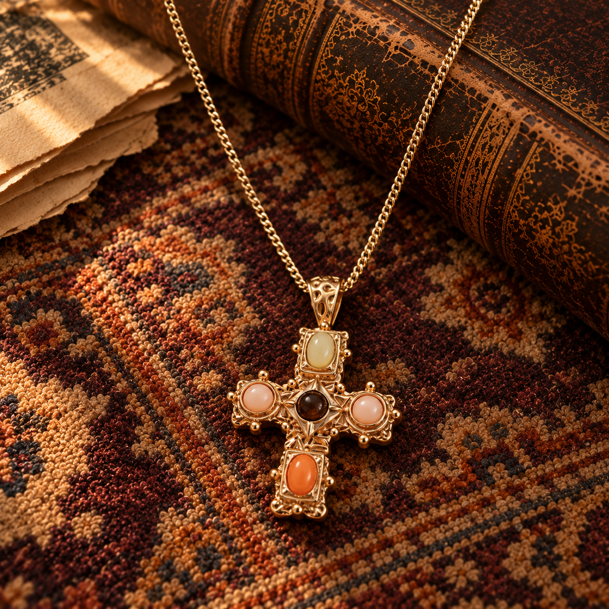 Retro Gold Cross Necklace (FW)