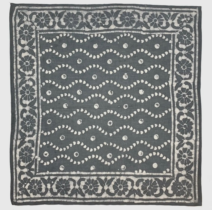 Block Printed Scarf: Navy