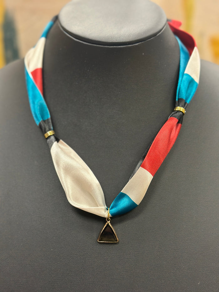Scarf Necklace with Smoky Delta Charm