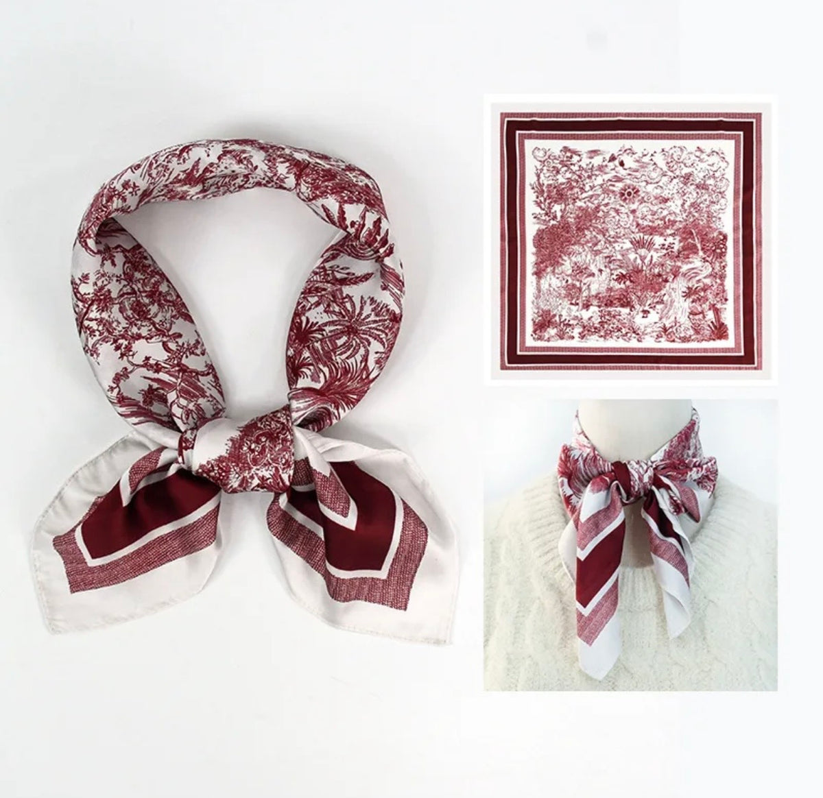 Maroon Toile Scarf
