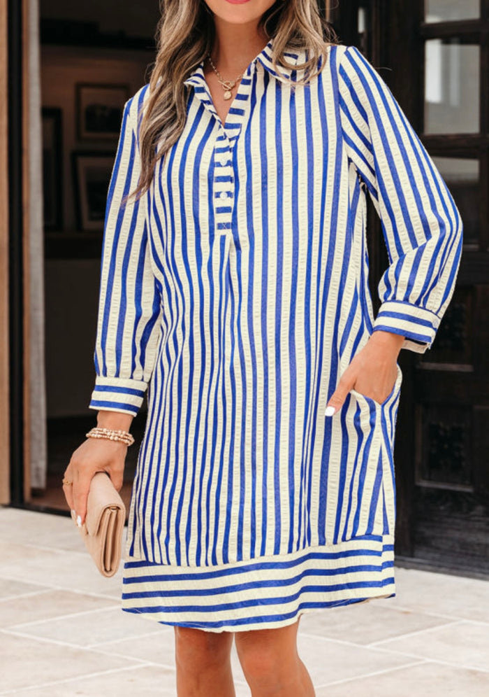 Blue & White Striped Dress