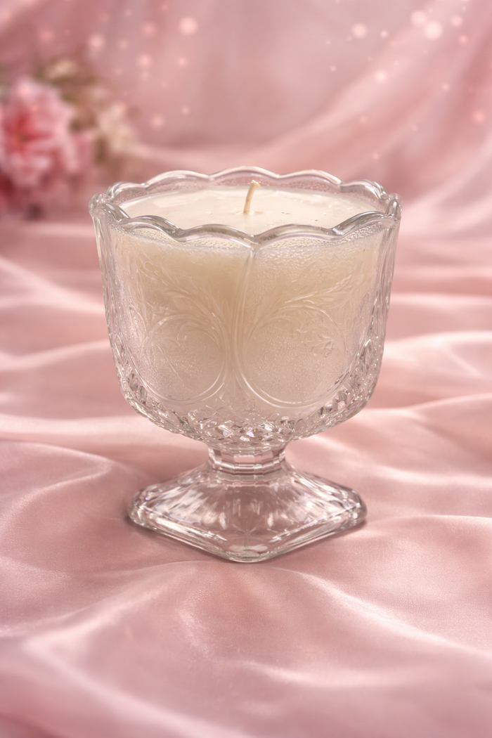 ❤️ Candle in Etched Glass Container with Roses: Love Spell