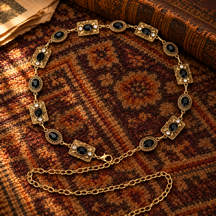 Champagne OR Black Gem Chain Belt (FW)