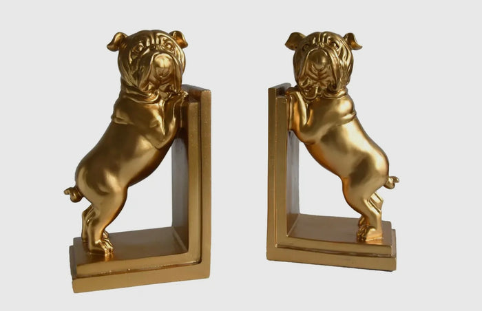Gold Bulldog Bookends