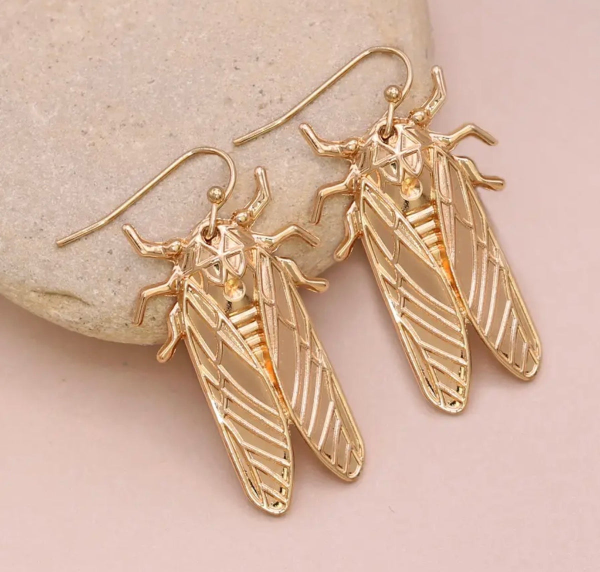 Gold Cicada Earrings