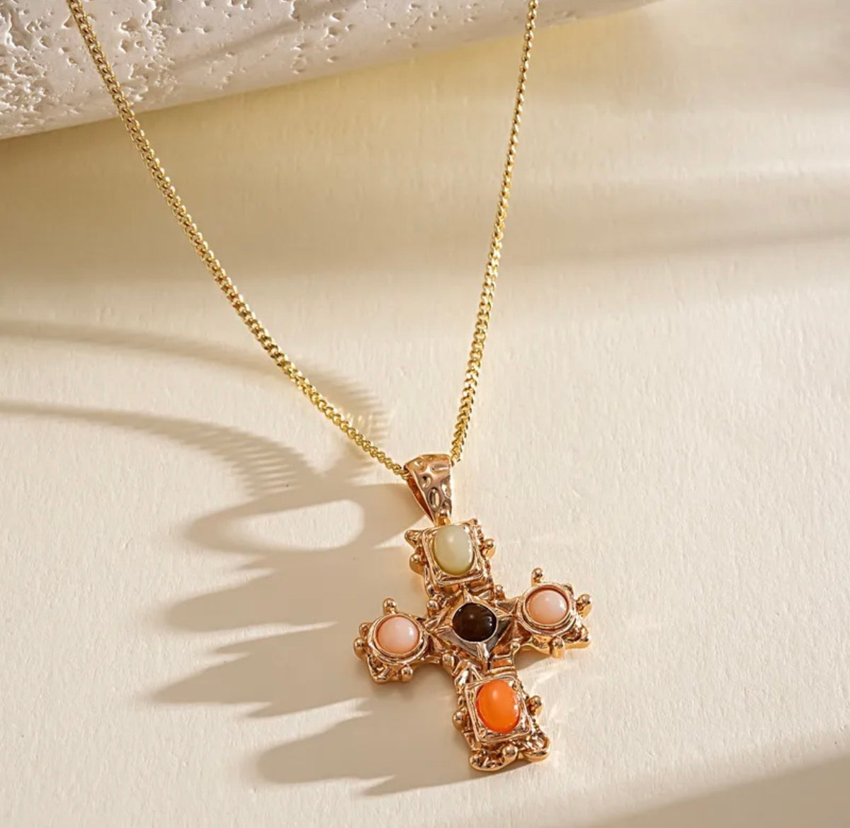 Retro Gold Cross Necklace (FW)