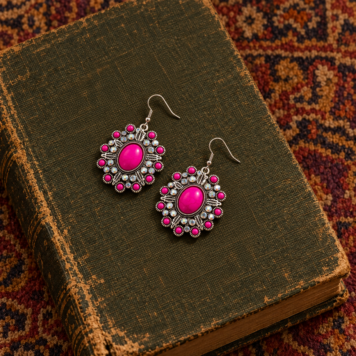 Hot Pink Oval Earrings