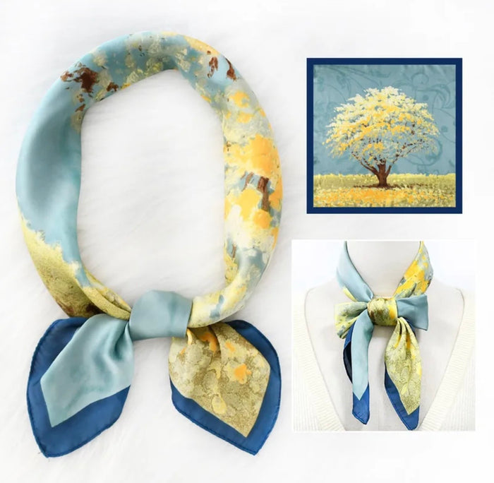 Blue & Gold Tree Scarf