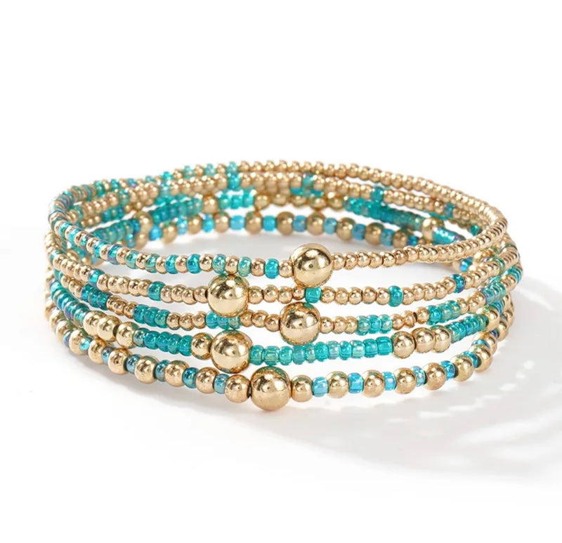 Seed Bead Colorful Bracelet Set