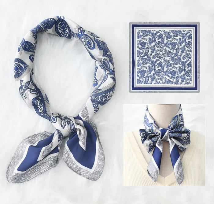 Blue & White Paisley Scarf