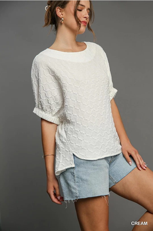 *Available in Store* Off White Textured Top