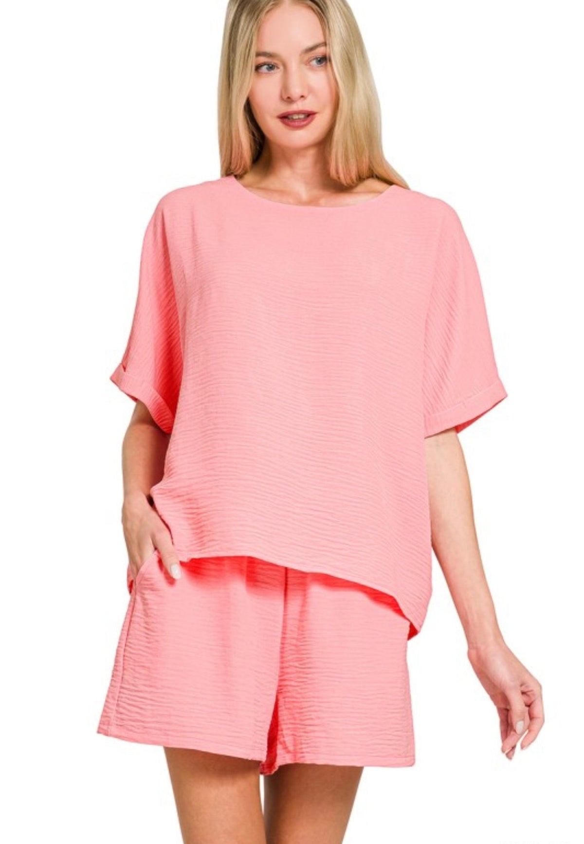 Pink Air Flow Short Set