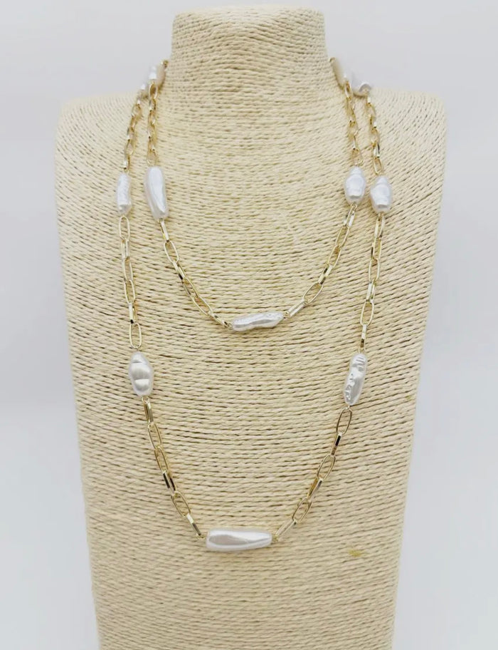 Pearl Gold Chain Necklace