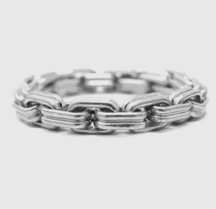 Worn Silver Chunky Chain Link Bracelet