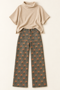 Olive Floral Pants