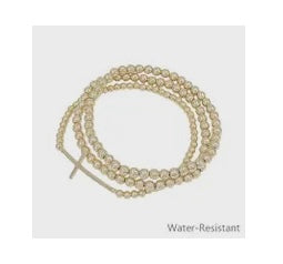 Gold Bead/Cross Bracelet Stack
