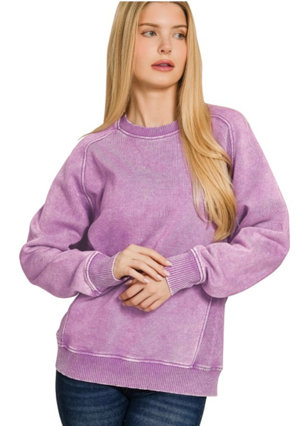 Violet Acid Washed Fleece