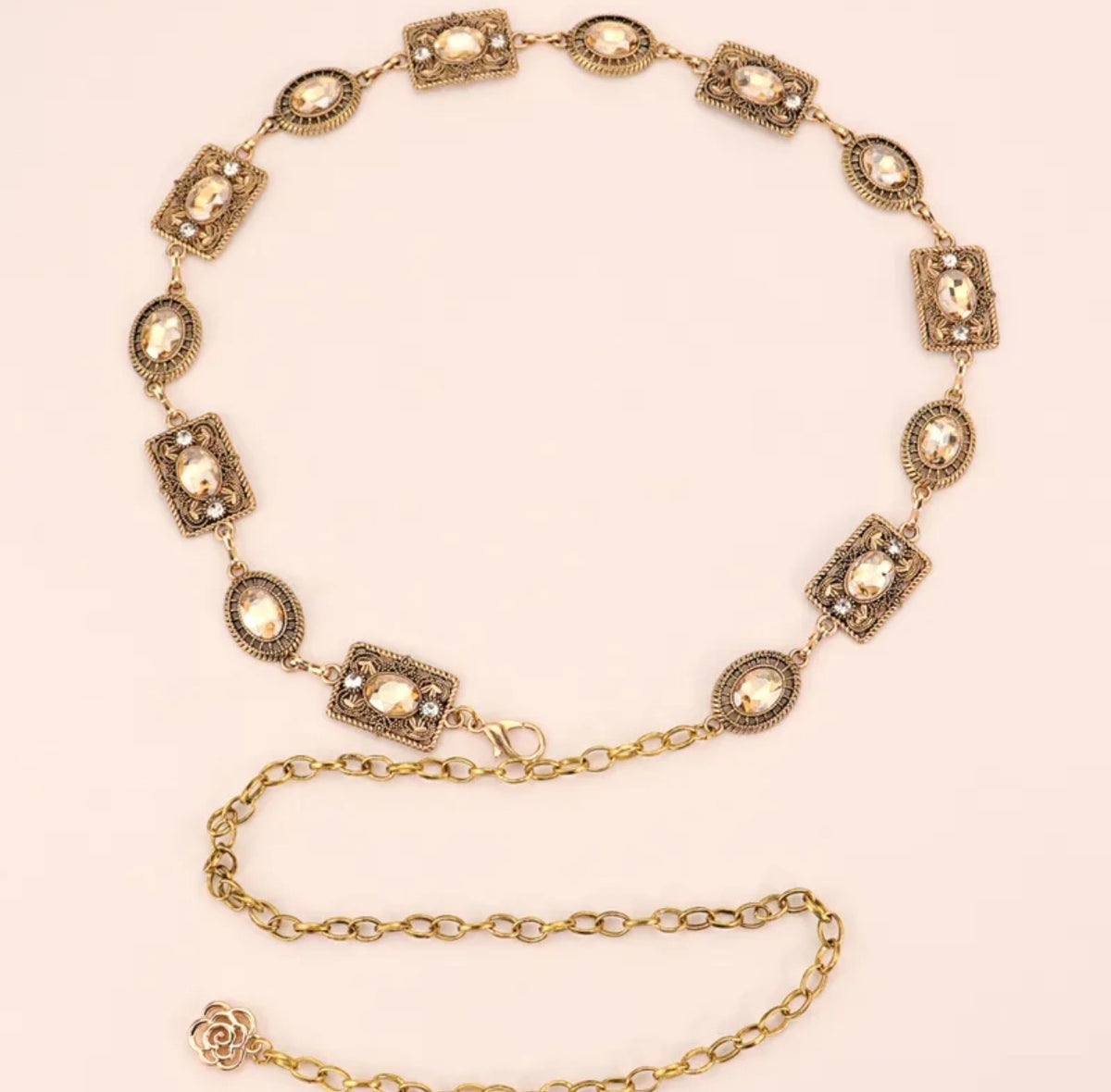 Champagne OR Black Gem Chain Belt (FW)