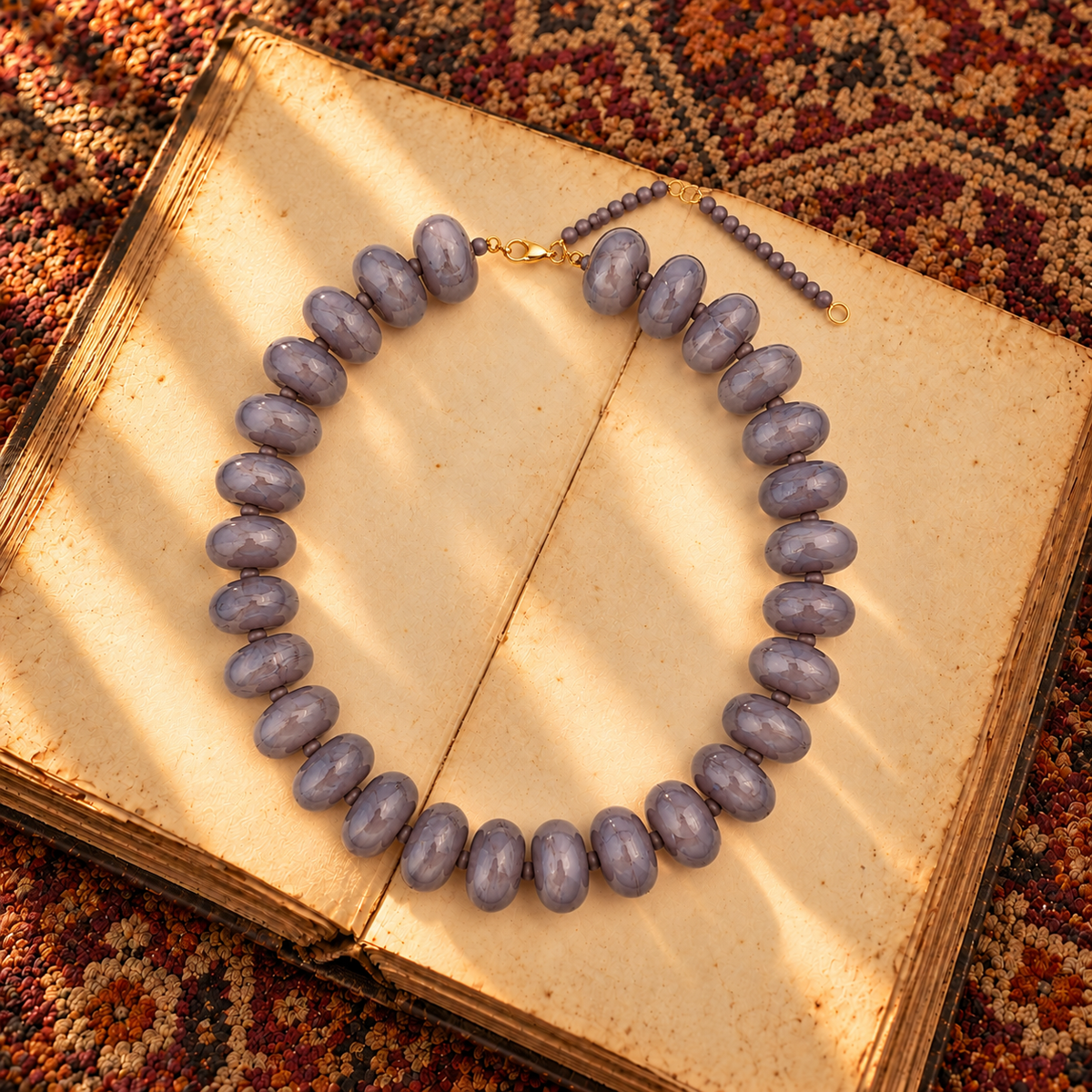 Grey Chunky Bead Necklace