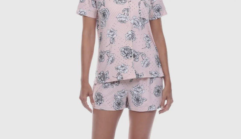 Short Pajama Set in Light Pink