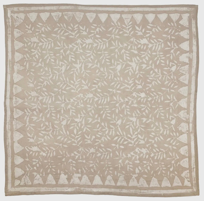 Block Print Scarf: Tan