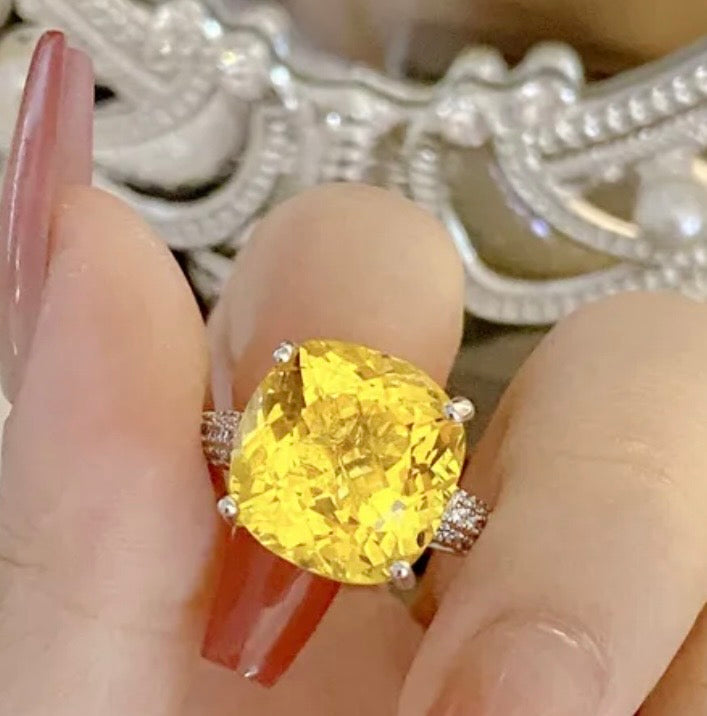 Adjustable Large Gemstone Ring