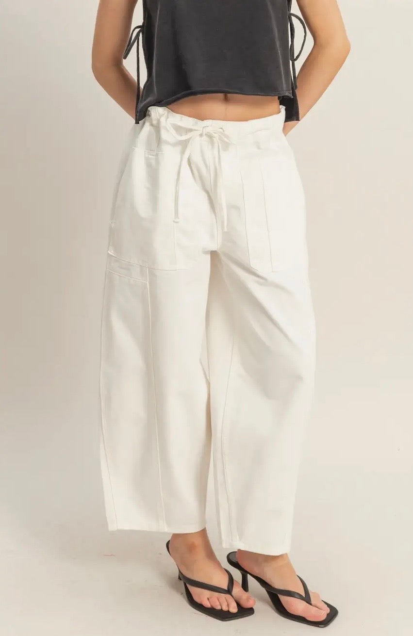 White Drawstring Pants
