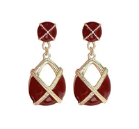 Burgundy or Black Gold X Earrings