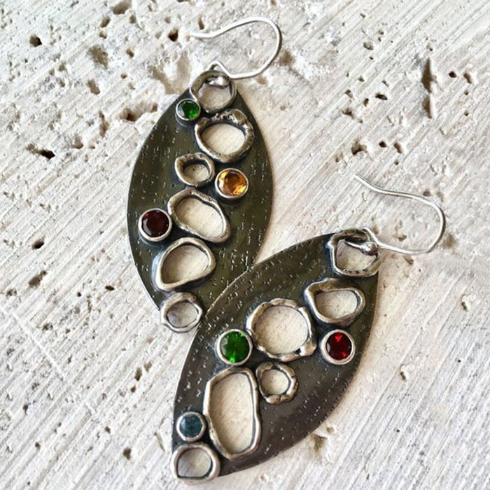 Antique Silver Embedded Earrings