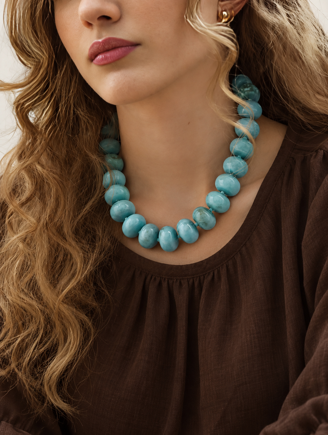 Chunky Turquoise Bead Necklace