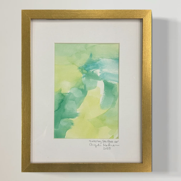 “Collecting Sea Glass” Framed Watercolor