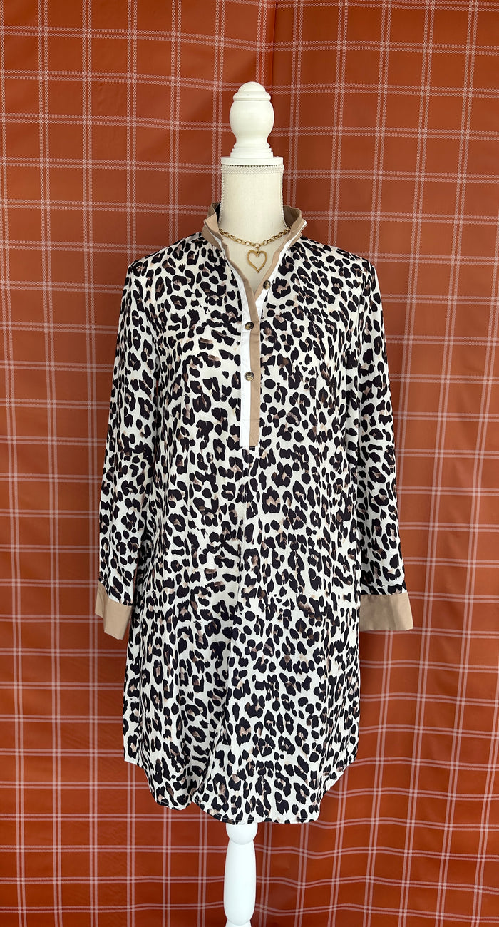Leopard Drop Waist Dress