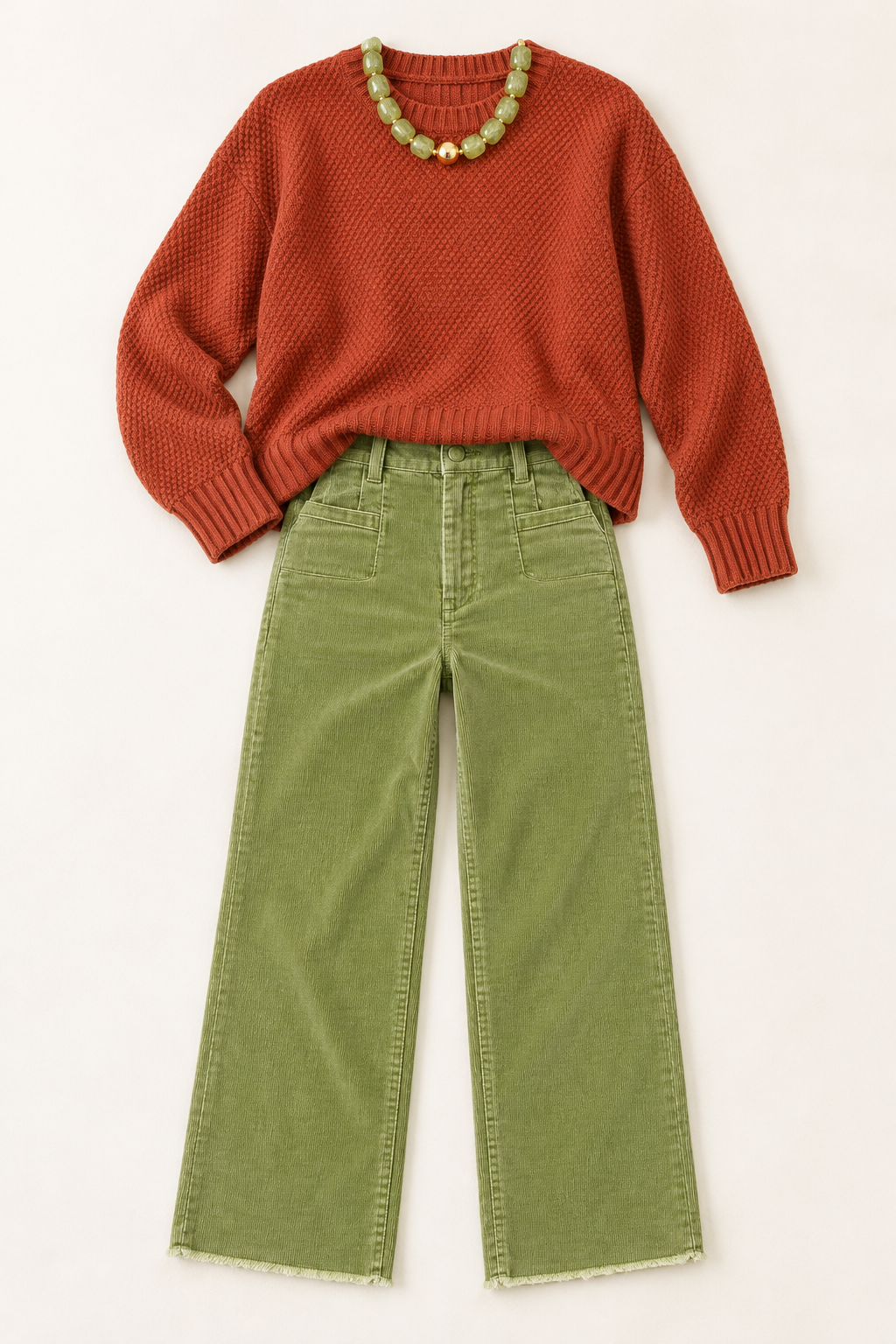 Rust Rounded Hem Sweater