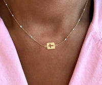 Enamel Bead Sideways Cross Necklace