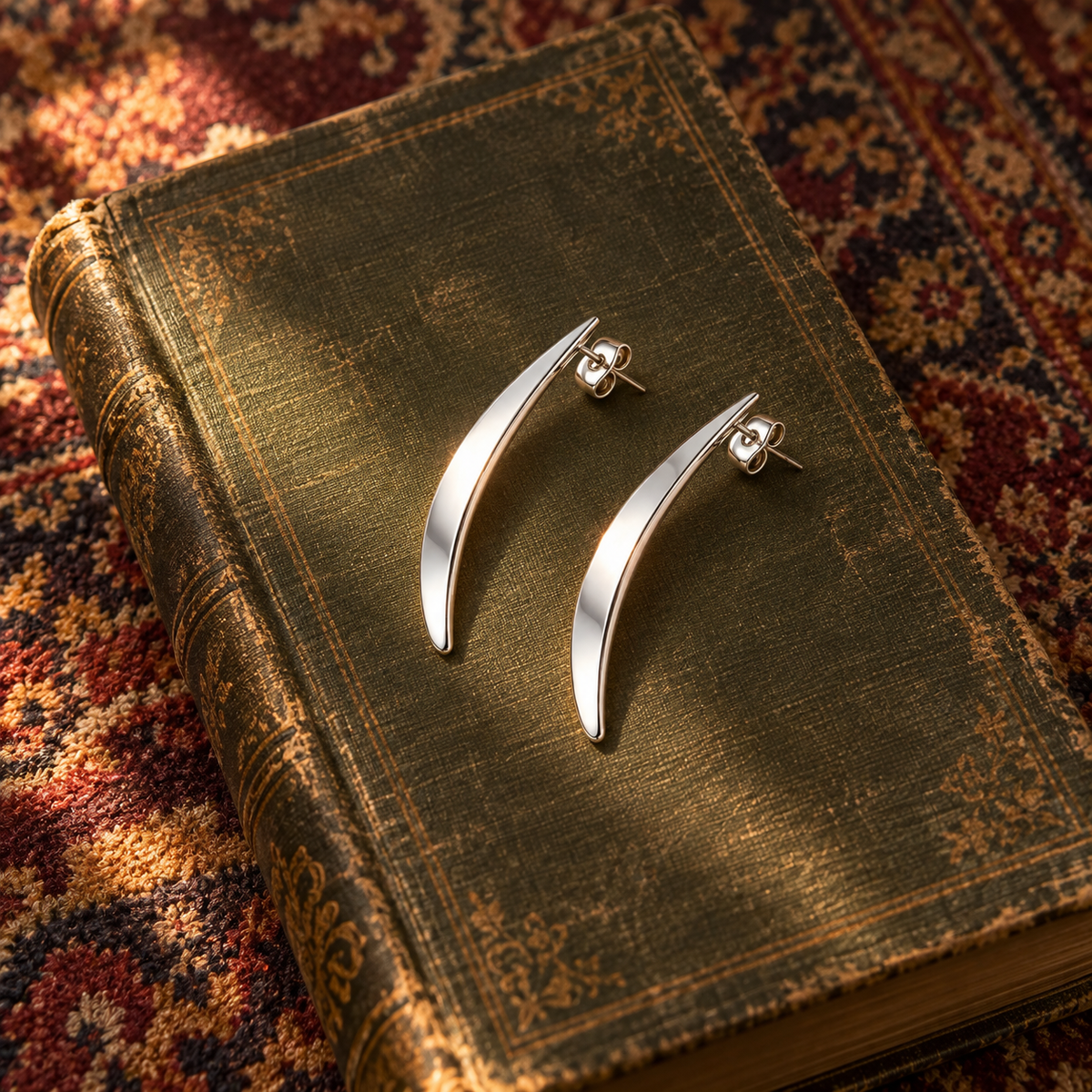 Silver OR Gold Curved Earrings