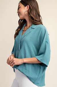 *Available in Store* Teal Collared Top