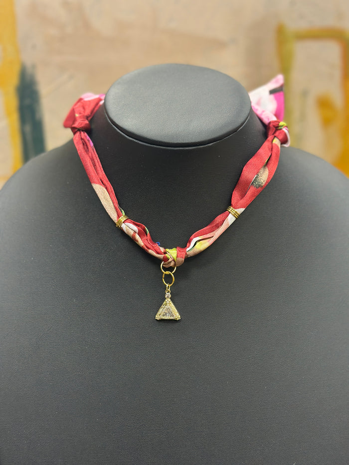 Scarf Necklace with Delta Charm