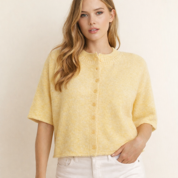 Yellow Button Up Sweater