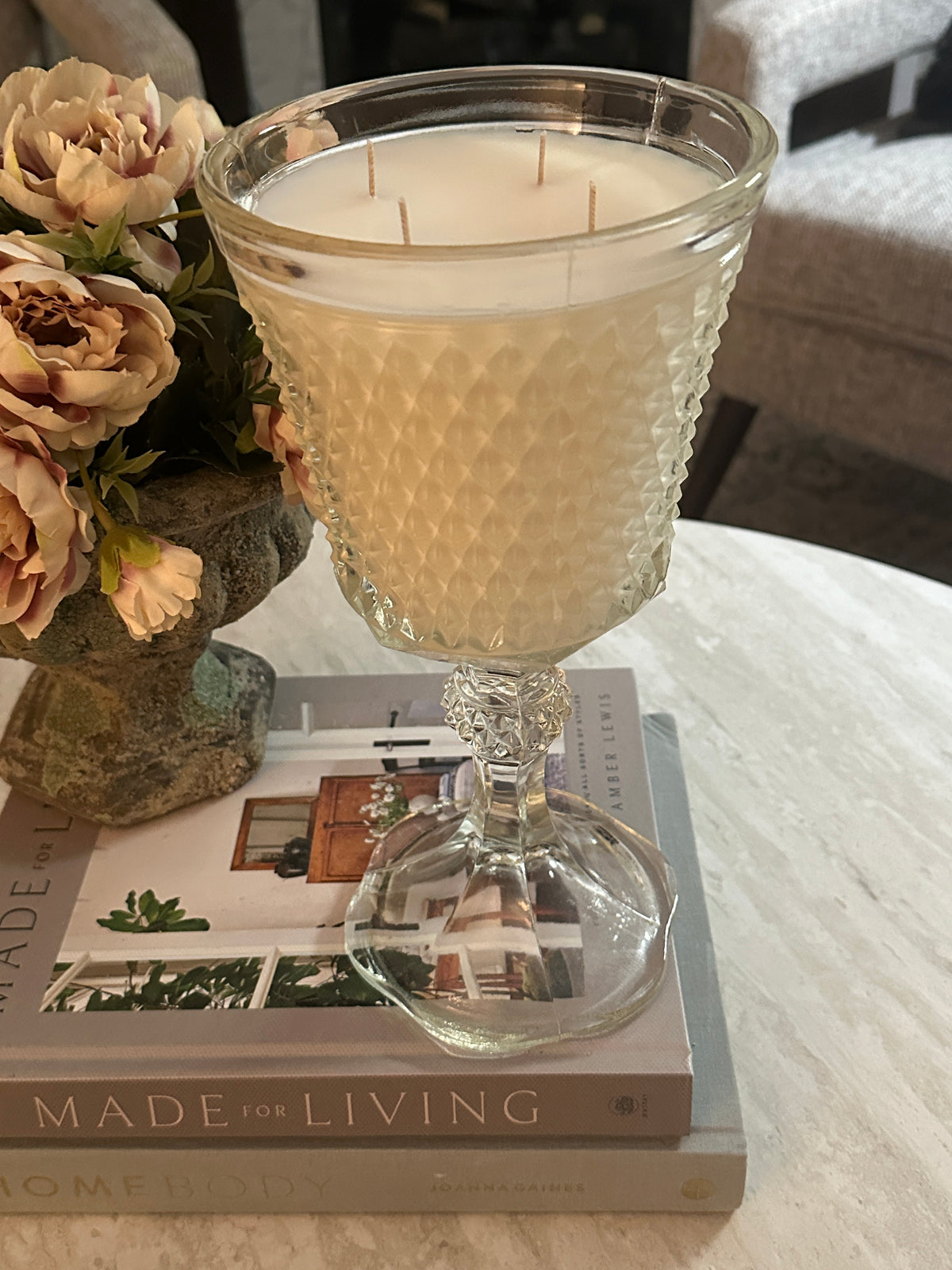 Large Glass Candle: Sweet Grace