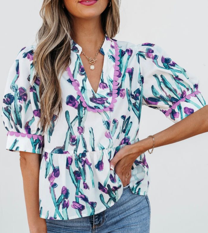 Available in Store: Purple Floral Top