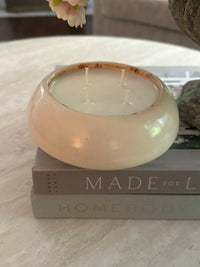 Sugar & Chardonnay in Vintage Handmade Pottery Candle