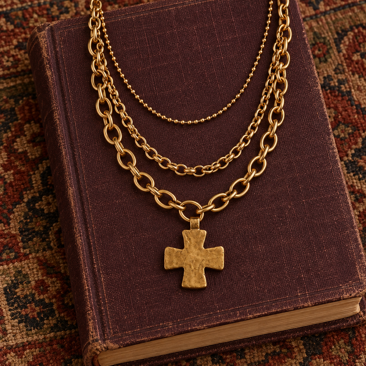 Set of Three Layered Necklaces