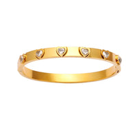 Pink, Clear, or Purple Heart Bangle