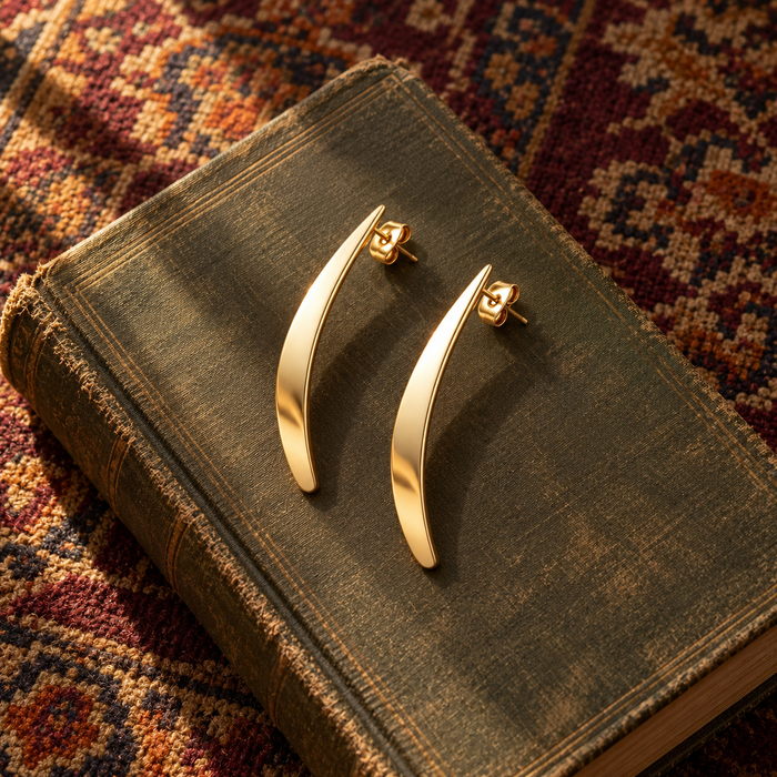 Silver OR Gold Curved Earrings