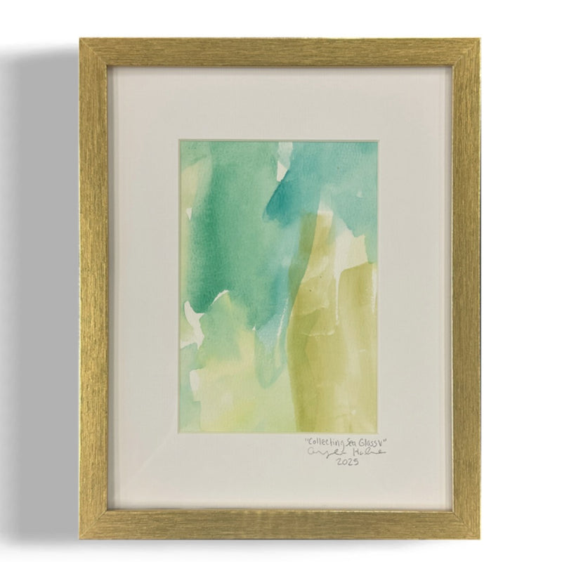 “Collecting Sea Glass V” Framed Original Art