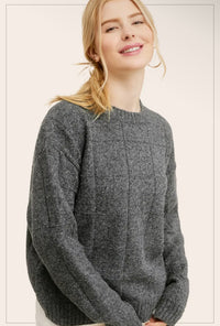 Grey Windowpane Sweater