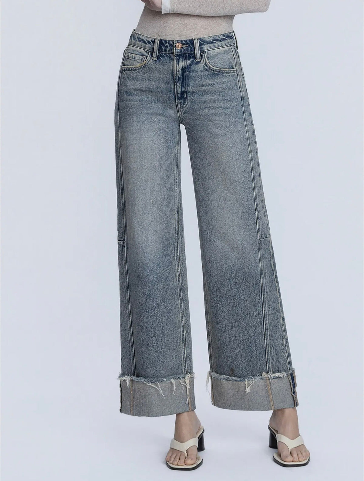 Cuffed Tinted Denim Jeans