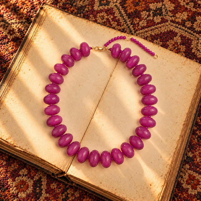 Orchid Purple Chunky Bead Necklace