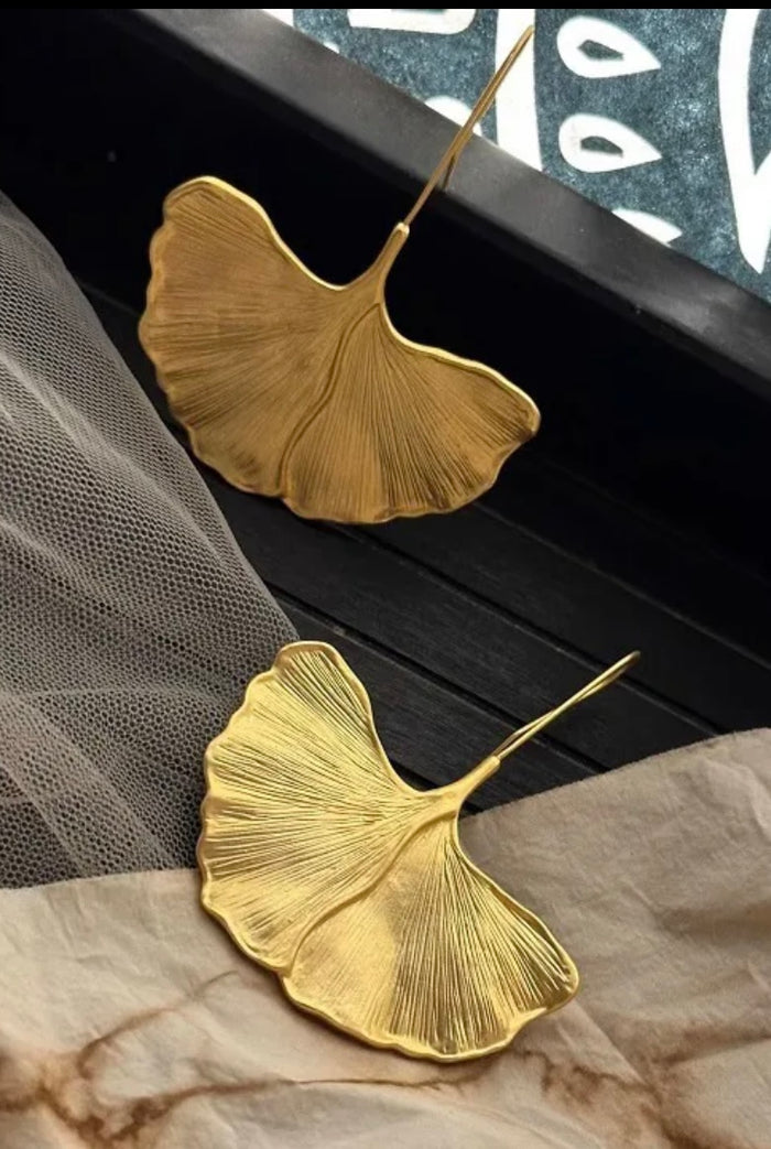 Gold Ginko Earrings (FW)