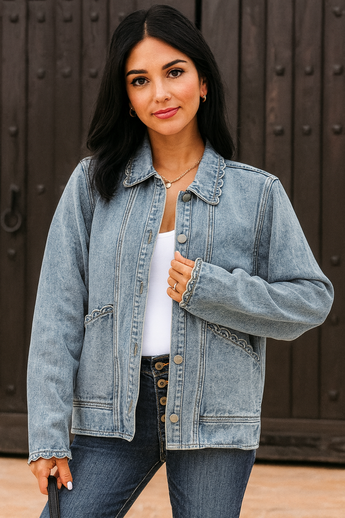 Scalloped Denim Jacket